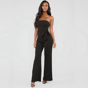 Black Strapless Jumpsuit